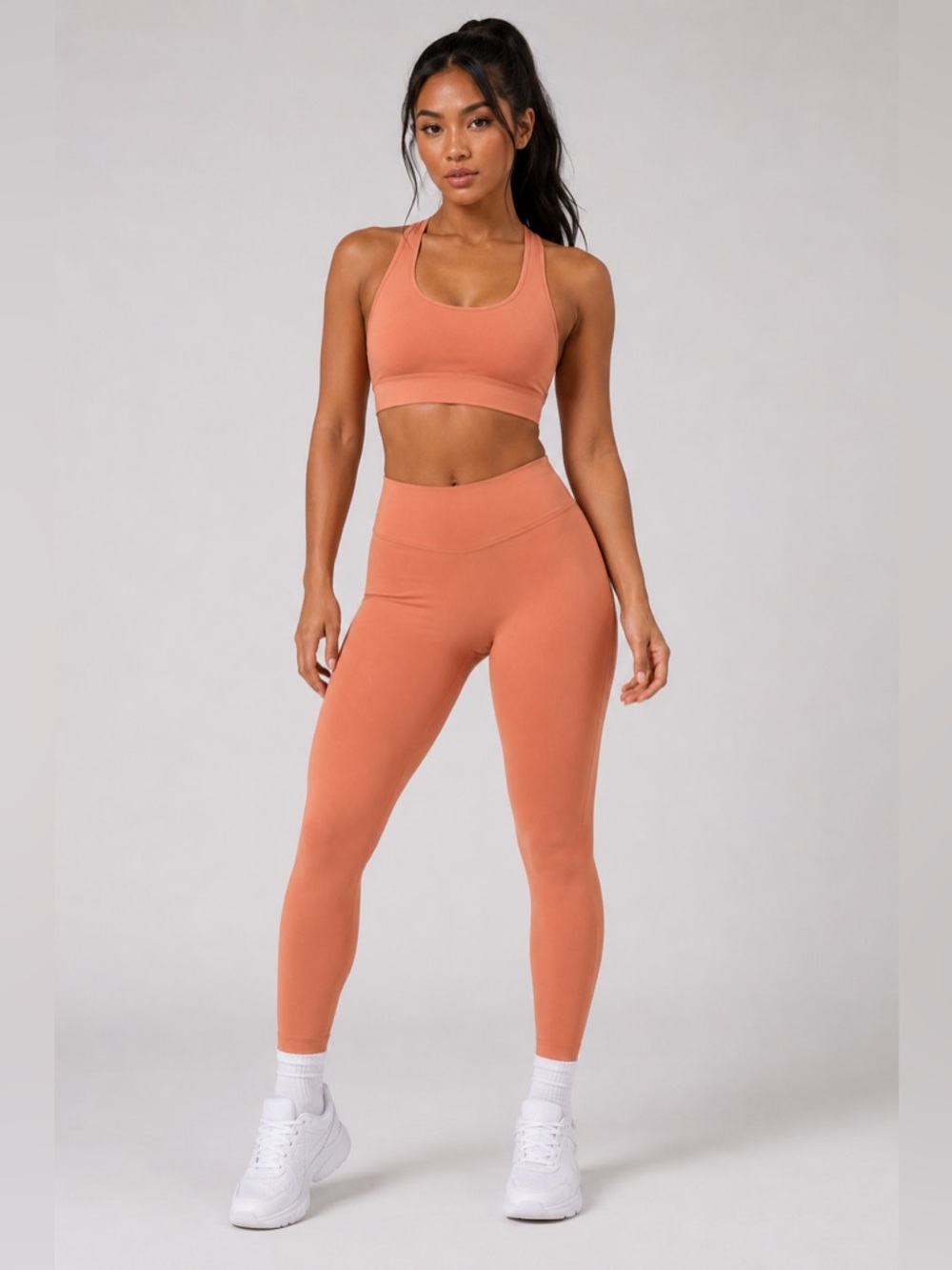 Gymshark x KK Fit Kendra & Kathryn Kakadu Scrunch Leggings Women’s Size L Peach